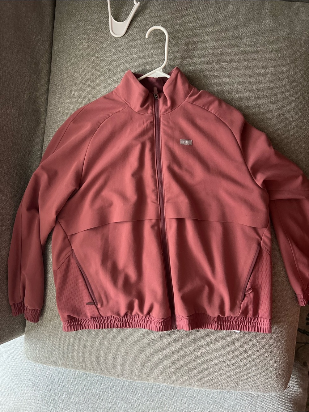 Figs Rose Zip-Front Bomber Jacket
